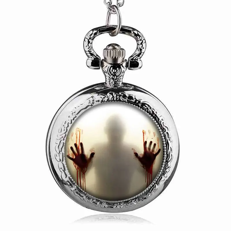 Карманные кварцевые часы с подвеской в виде зомби