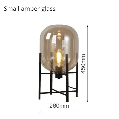 amber glass small Современный стеклянный стол, светодиодный прикроватный светильник для спальни, арт-деко, скандинавский, четыре штатива, Настольный светильник abajur, светильник для гостиной, светильники - Цвет абажура: amber glass small