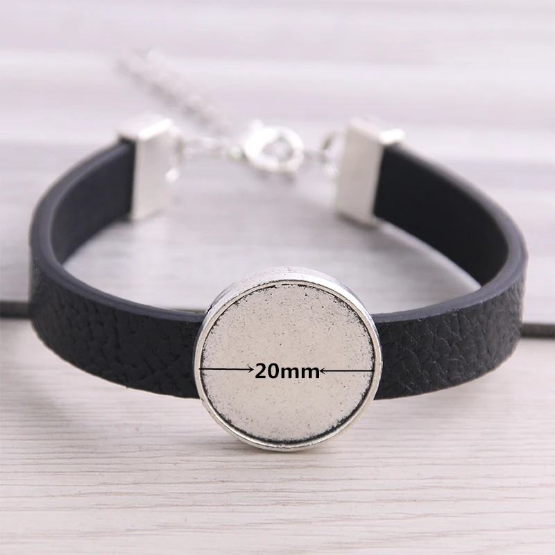 5 шт. браслеты из искусственной кожи на запястье с базовой оправой Пустые лотки