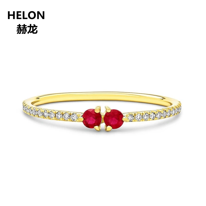 Solid 14k White Gold Natural Diamonds Ruby Engagement Ring for Women Anniversary Wedding Band Yellow Rose Optional | Украшения и