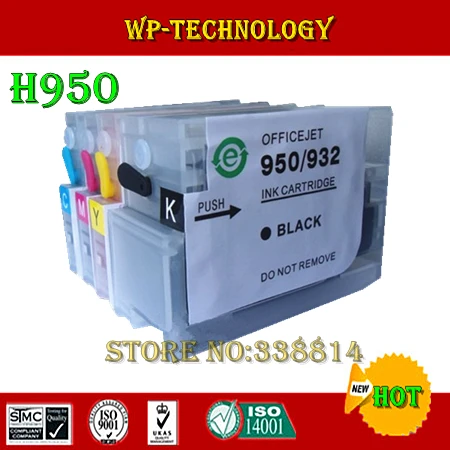 Полный перезаправляемый картридж для HP 950 951 hp-950 hp-951 подходит принтера hp 8600 и т. д.