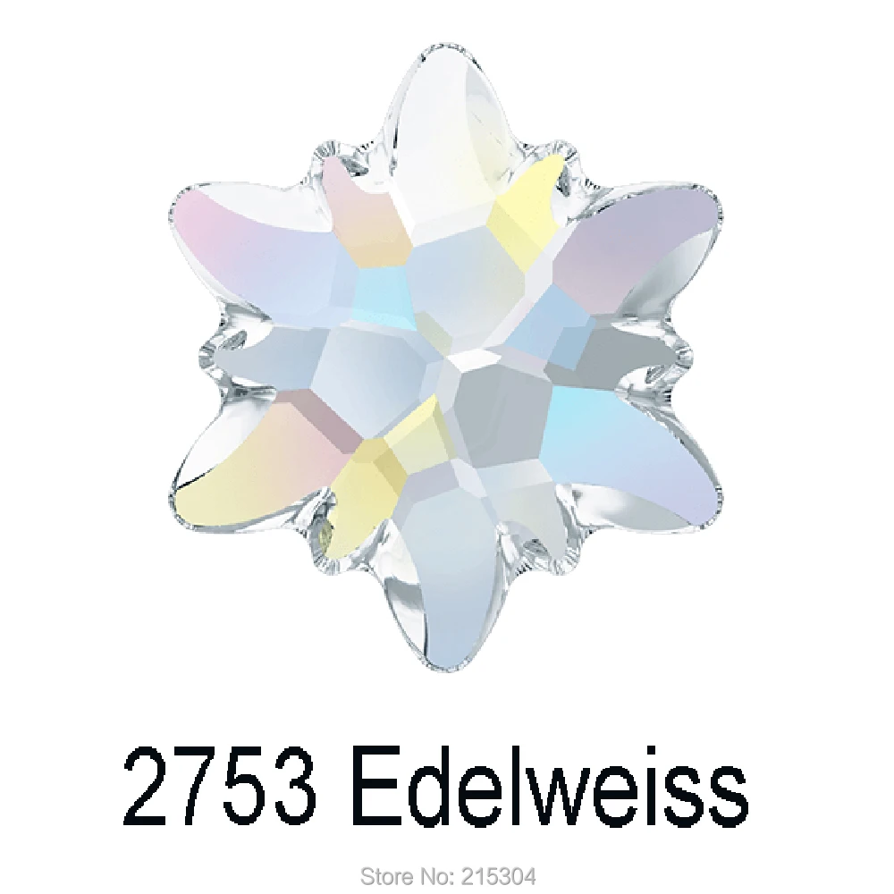 Элементы Swarovski Edelweiss(2753) AB Crystal(без горячей фиксации или горячей фиксации) железные(10 мм, 14 мм) стразы с плоской задней частью