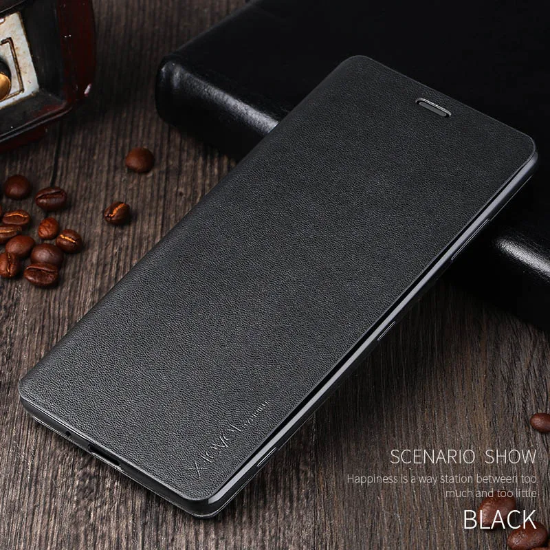 Black X-Level чехол s для sony Xperia XZ3 XZ2 премиум класса Роскошный кожаный бумажник флип-чехол для sony 10+ XA2 XA1 ультра противоударный чехол - Цвет: Black