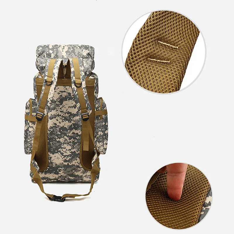 

80L Arrmy style Waterproof Climbing Hiking Military Tactical Backpack Bag Camping Mountaineering Outdoor Sport Molle 3P Bag