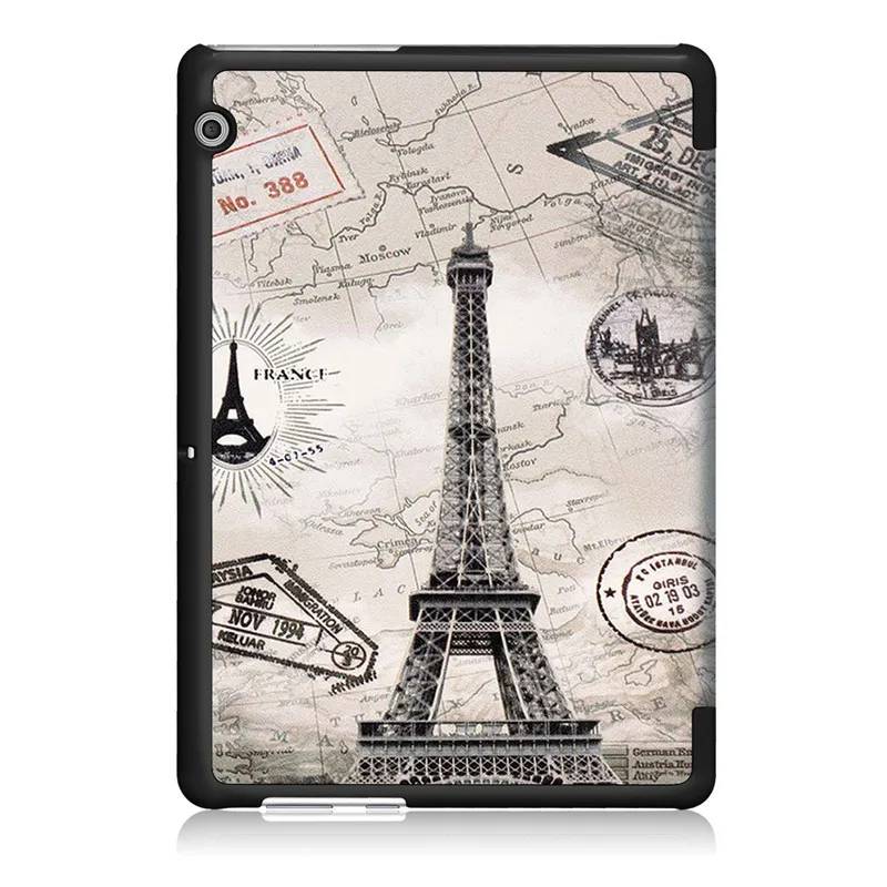Retro tower Чехол-книжка из искусственной кожи для huawei MediaPad T3 10 AGS-W09 AGS-L09, чехол для планшета Honor Play Pad 2 9,6+ пленка+ стилус - Цвет: Retro tower
