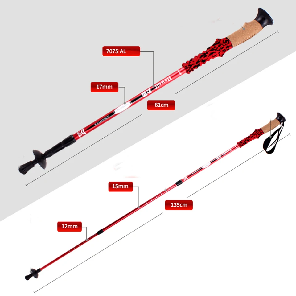 1 шт. Кемпинг пеший Туризм Трекинговые палочки для скандинавской ходьбы