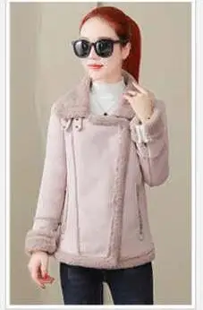 Pink Молодежная одежда для женщин, корейское зимнее пальто, стильная женская куртка из искусственной замши с добавлением шерсти, теплые короткие пальто, новая женская одежда K4604 - Цвет: Pink