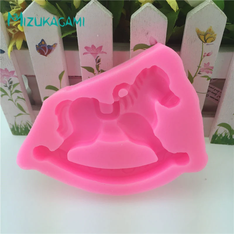 3D Wooden Horse Pendant Chocolate DIY Fondant Cake Decorating Tools Lace Border Silicone Mold Kitchen Baking MJ-00912 | Дом и сад