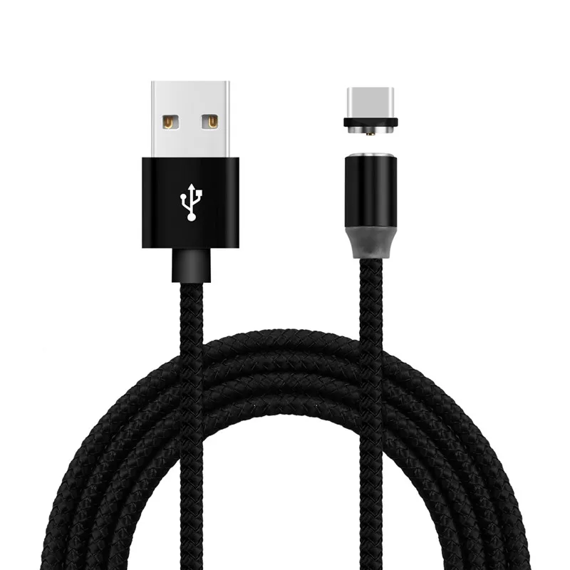 Светодиодный 360 градусов Круглый Магнитный адаптер USB Micro USB/type C/IOS кабель для быстрой зарядки для iPhone X 8 для samsung S8 Note 8 S6 S7 LG V