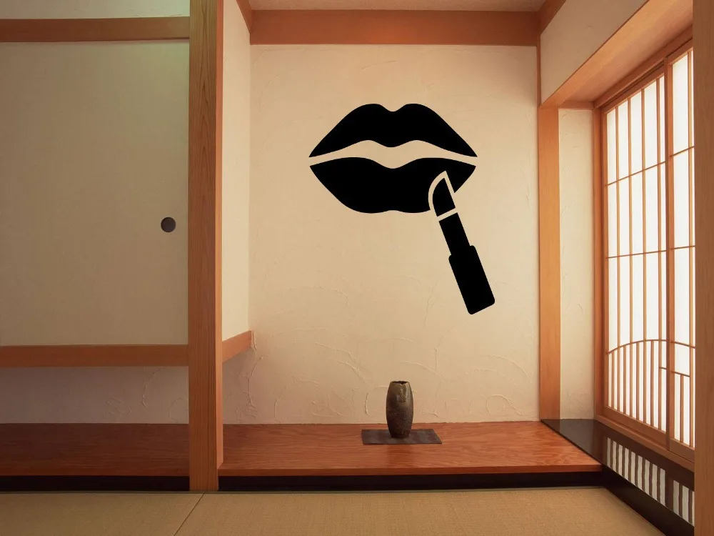 Виниловая наклейка на стену для губ Горячая сексуальная девушка леди макияж