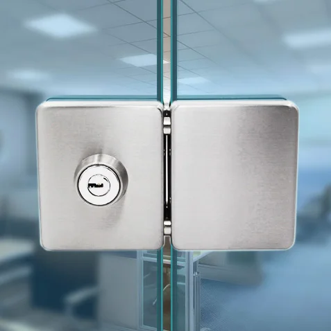 

Squar Entry Gate 10-12mm Glass door framed or frameless Push Sliding Door Lock with Keys 304 stainless steel