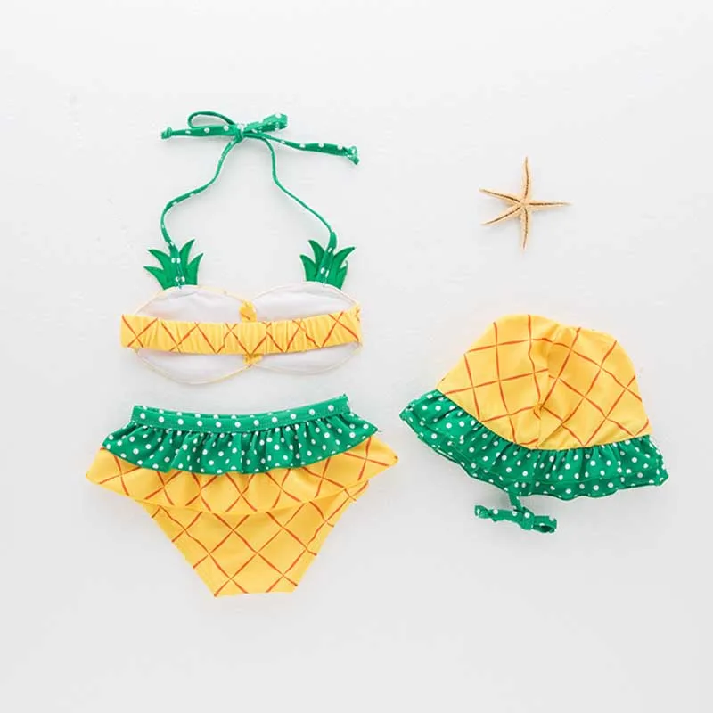 Пеутер Baby Meisje Ananas Badmode Badpak наряд с бикини Strand Kleding |