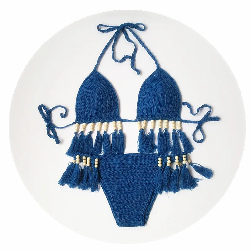 2019 ручной работы вязаные крючком бикини комплекты Для женщин купальник в стиле