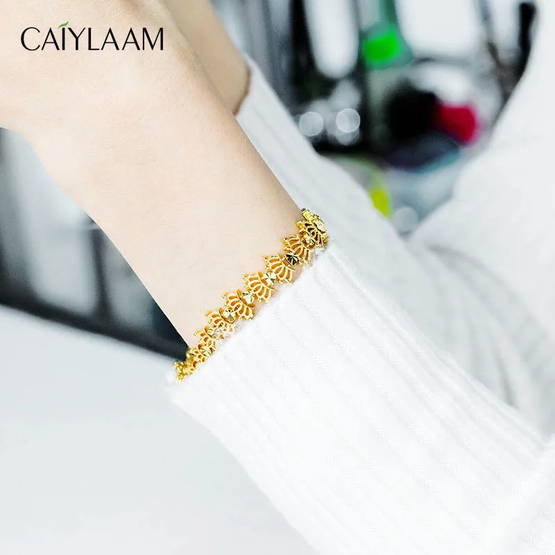CAIYLAAM модная корона в форме сердца женский браслет золотой цвет звено цепи для