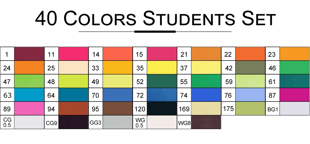 40Color Student Set TOUCHFIVE Маркеры Ручка разноцветный набор аниме Студенческая Архитектура Дизайн интерьера эскиз алкоголь кисть художественный маркер фломастеры - Цвет: 40Color Student Set