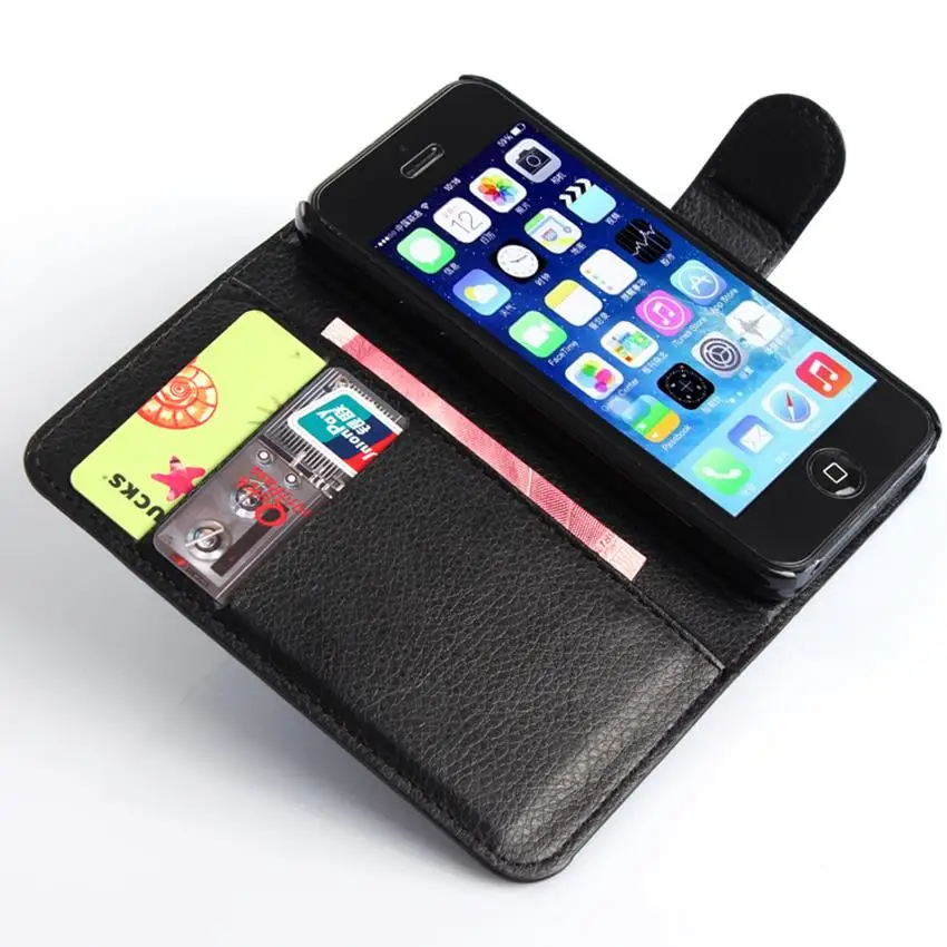 Чехол для Телефона IPHONE 5 5S 5C SE чехол-кошелек откидная кожаная задняя крышка IPHONE5