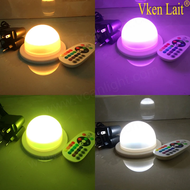 10PCS DHL 48 LEDS Free Shipping 6W 16 Color LED RGB Magic spot Light Bulb Lamp Wireless Remote Control