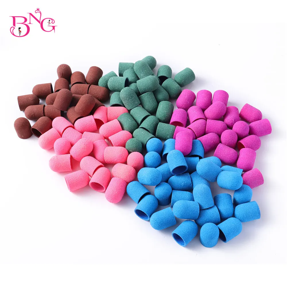 6 шт. абразивные колпачки для дизайна ногтей розового и синего цвета 13*19 мм