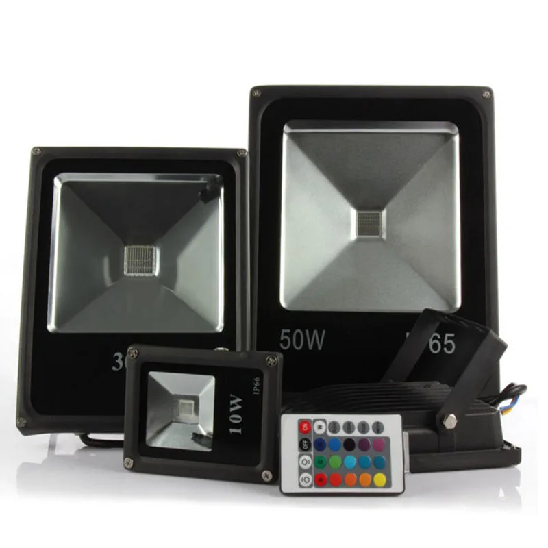 Светодиодные прожекторы GD 10 Вт 20 30 50 IP65 уличные 220 В 110 RGB с пультом дистанционного