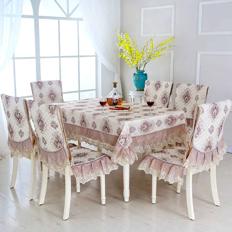 9 шт./компл. прямоугольная скатерть в пасторальном стиле с чехлами для стула