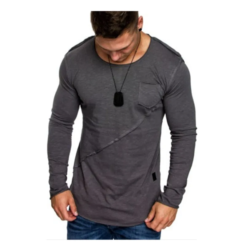 Мужская футболка с длинным рукавом Забавные футболки модные повседневные