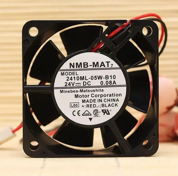 Оригинальный NMB 2410ML-05W-B10 6025 6 см 24 В 0.08A 2 линии тихий преобразователь частоты охлаждающий вентилятор