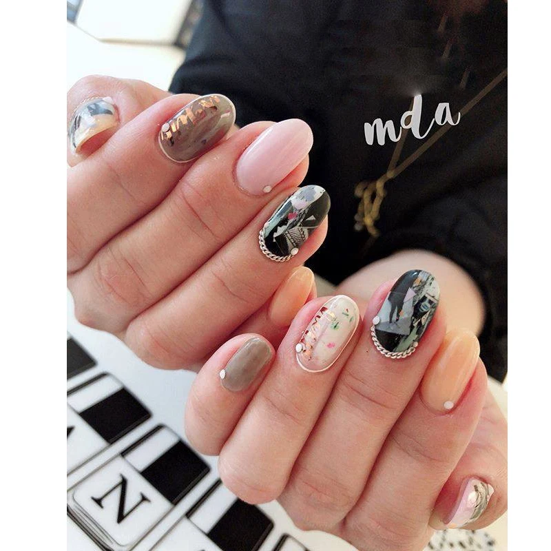 1 лист розовая золотая линия стикеры 3D на ногти Nail Art перо дизайн ногтей морская