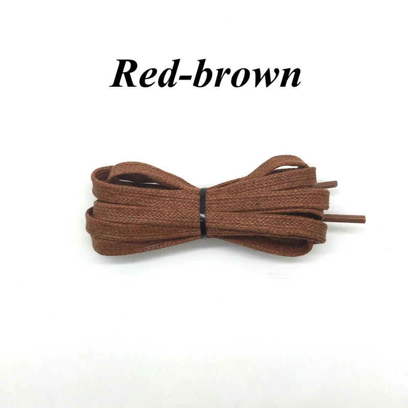 Red-brown 1 пара вощеных плоских шнурков; кожаная Водонепроницаемая Повседневная обувь; шнурки; ботинки унисекс; шнурки; Длина 60, 80, 100, 120, 140, 160, 180 см - Цвет: Red-brown