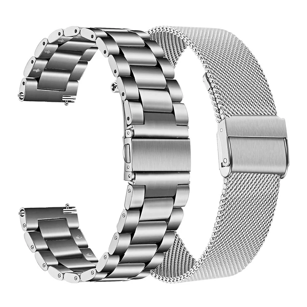 Silver Silver 2 шт. сетчатый и прочный ремешок из нержавеющей стали 20 мм для samsung Galaxy Watch 42 мм/Активный 40 мм/gear S2 классический/gear спортивный ремешок - Цвет ремешка: Silver Silver