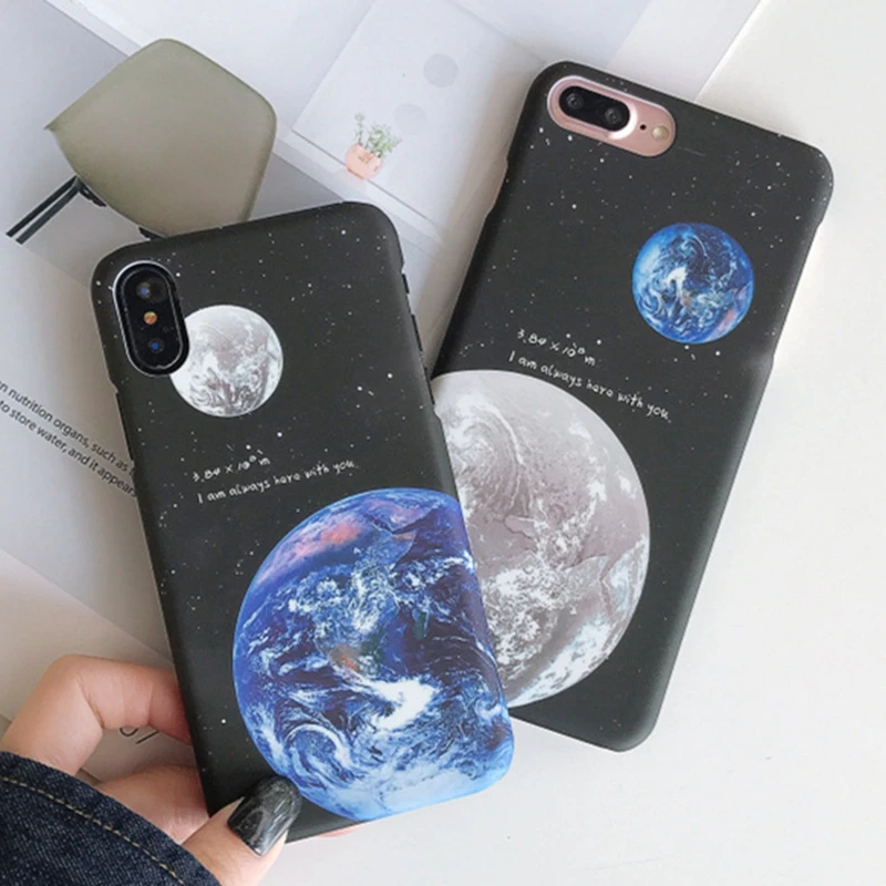 Для iphone XS MAX случае мода Земля и Луна назад чехол для X XR защиты телефона 6 6S 7 8 плюс |