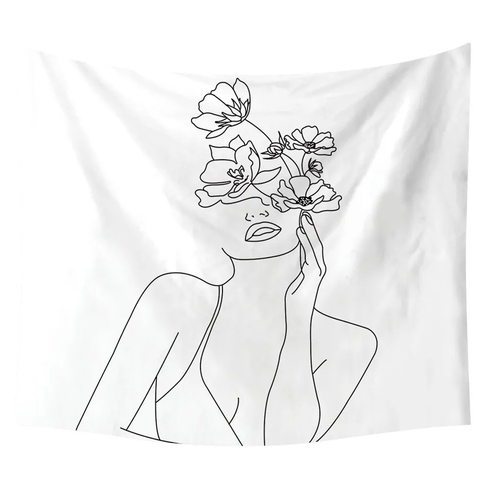 Художественный настенный гобелен SOFTBATFY для женщин с цветами покрывало кровати