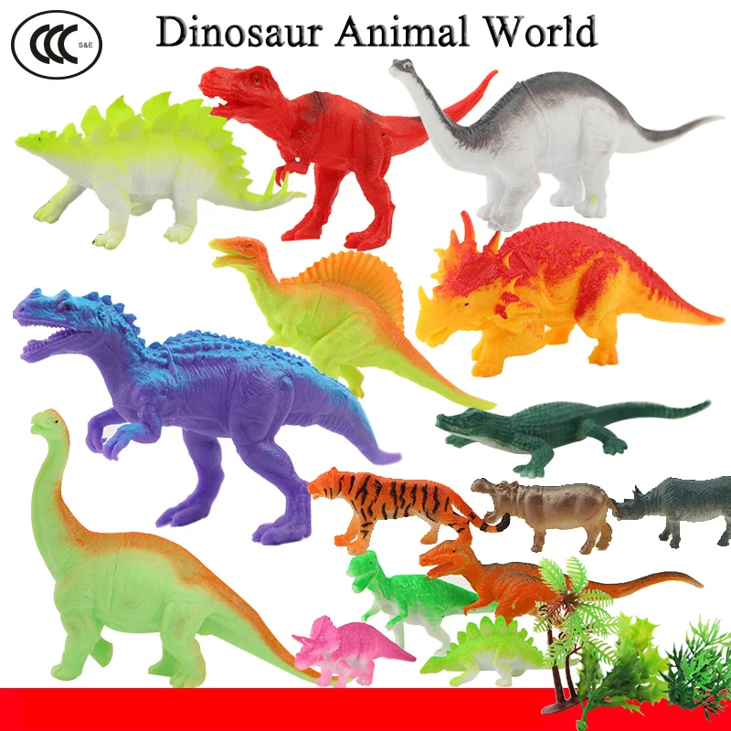Мини мягкая игрушка из пластика динозавр Юрского периода набор животных