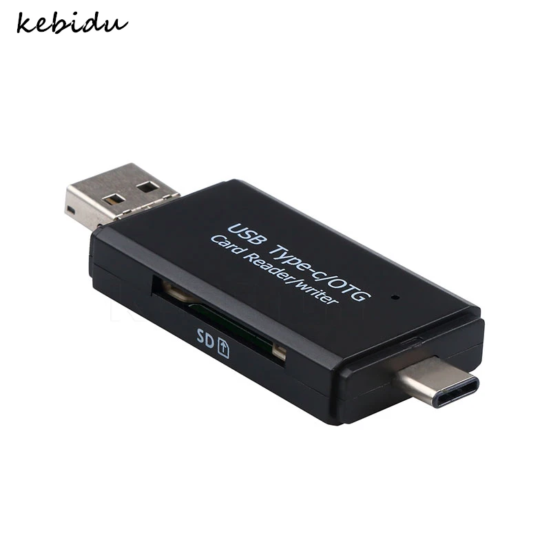 Kebidu USB 2 0 Micro 3 в 1 комбо слота TF SD Type C кардридер Универсальный OTG для смартфонов