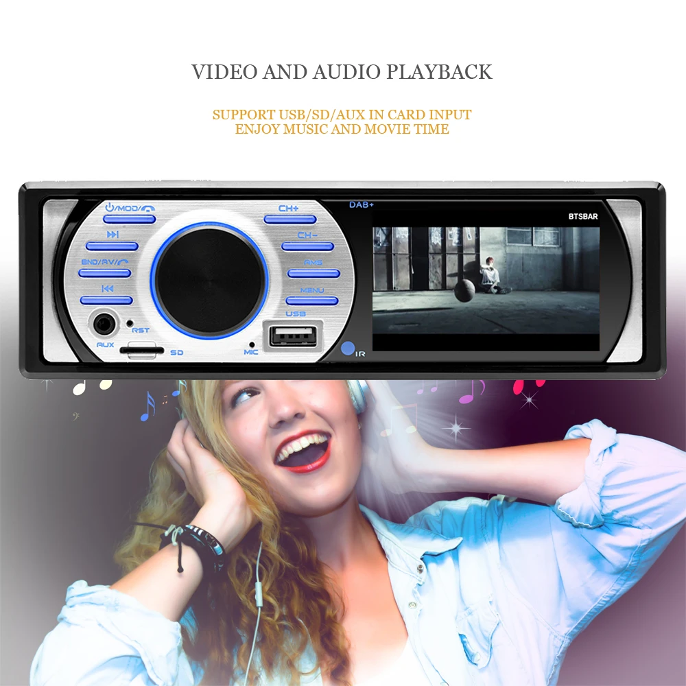 EQ Prime 3," HD DAB+ 12 В Авто аудио стерео In-Dash интерфейс MP5/WMA Bluetooth FM USB/TF/AUX in 1Din Автомагнитола ISO контакт