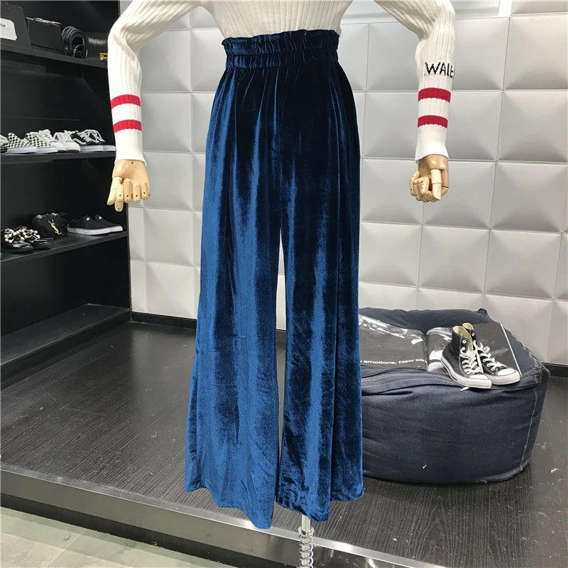 Осенне-зимние длинные женские брюки 2018 Harajuku однотонные с эластичным поясом