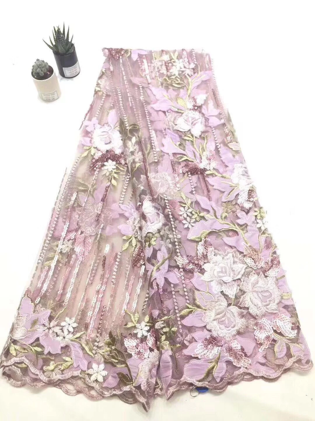 Высокое качество Африканское французское кружево кружевная ткань с бусинами для