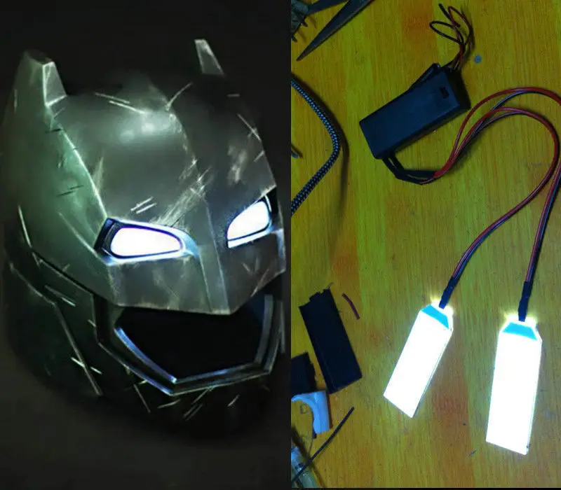 Маска Железного человека 1:1 светодиодный DIY белый светильник глаза для супергероя Бэтмена косплей с маской для лица Хэллоуин реквизит без батареек и маски