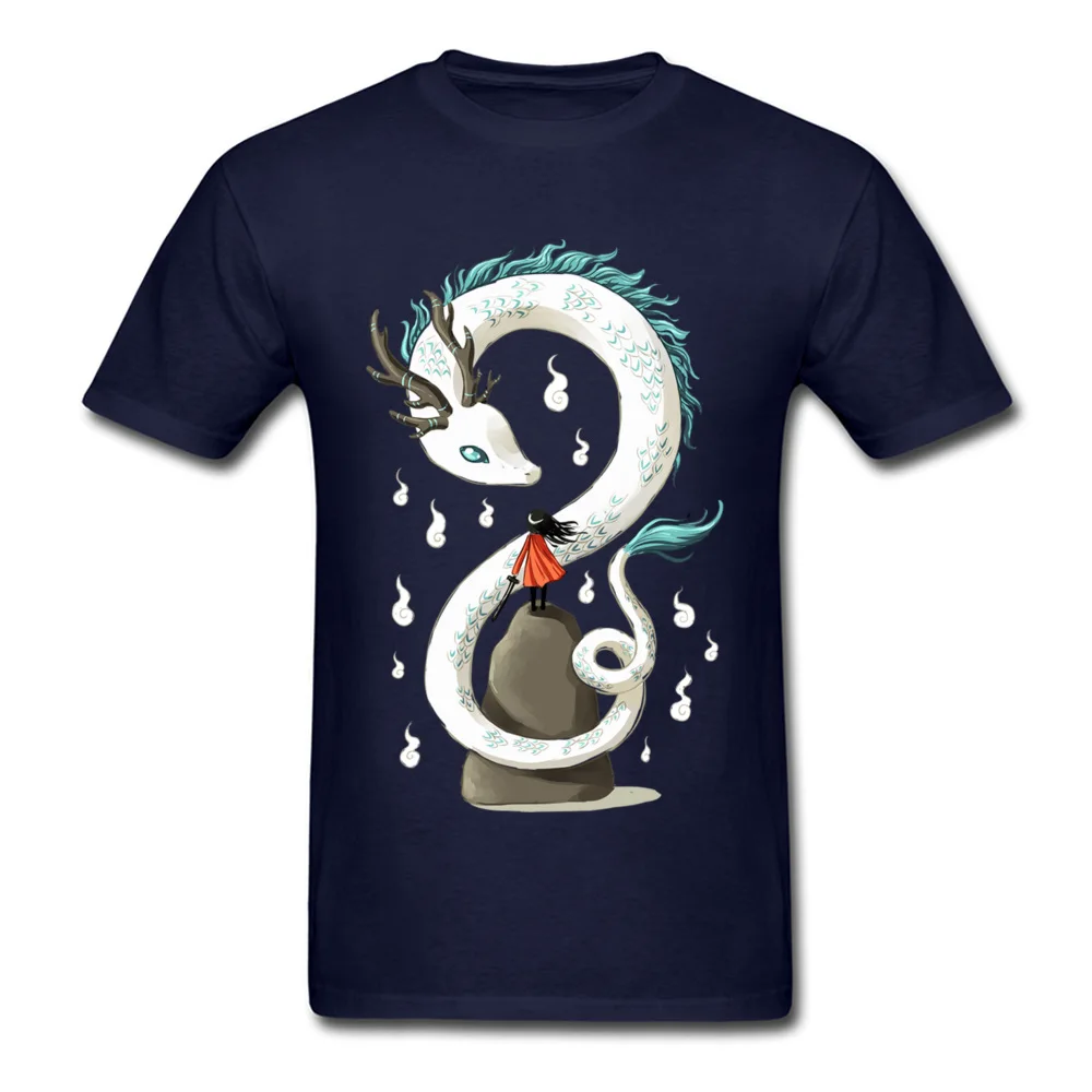 Мужская футболка с круглым вырезом Dragon Spirit летняя из 100% хлопка классическая