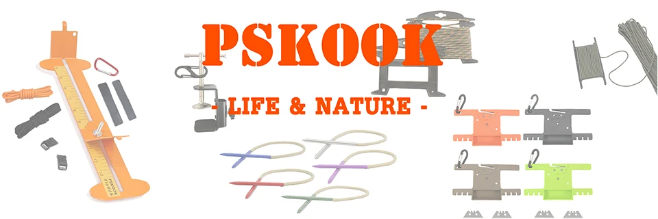 PSKOOK инструмент-Катушка намотчики для Паракорда веревка аккуратный держатель парашютный шнур Органайзер многофункциональный инструмент для выживания на открытом воздухе с карабином