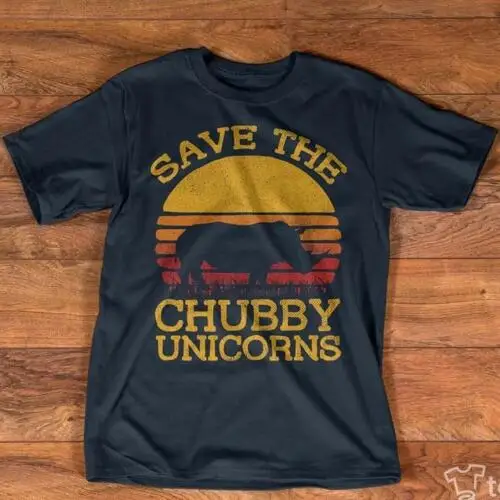Мужская Винтажная футболка с надписью Save The Chubby Unicorns черная хлопковая S 3XL|Мужские