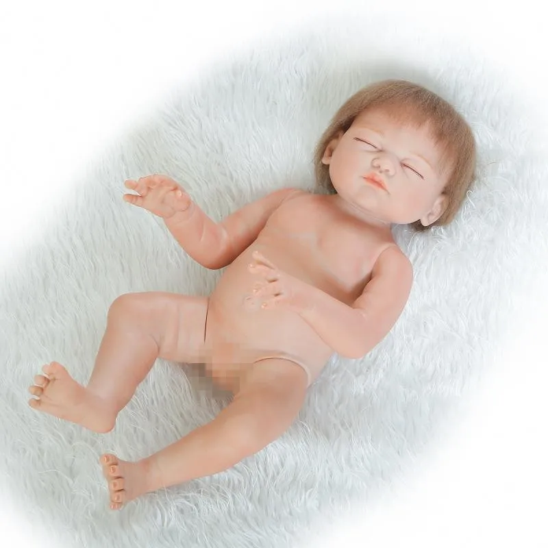 2" Полное Тело силикона Reborn младенцев более реальные как 50 см винил новорожденных девочек Спящая кукла девушки глаза закрыты прекрасный подарок на день рождения