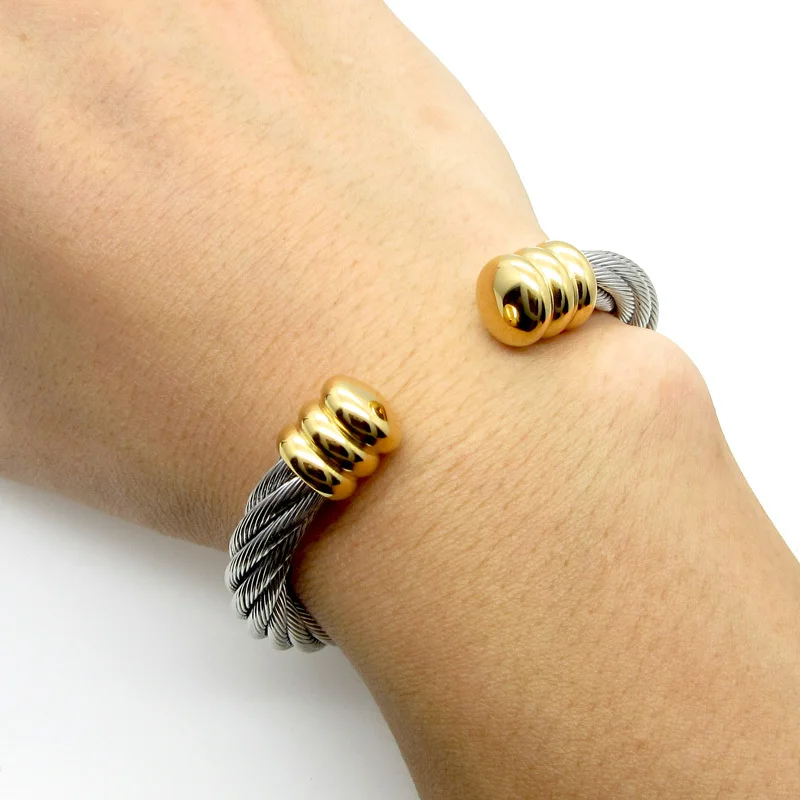 

Men Or Women Fashion Europe And America Popular Steel Wire Rope Weaving Twist Bracelet Hot Selling Gift Bracelets