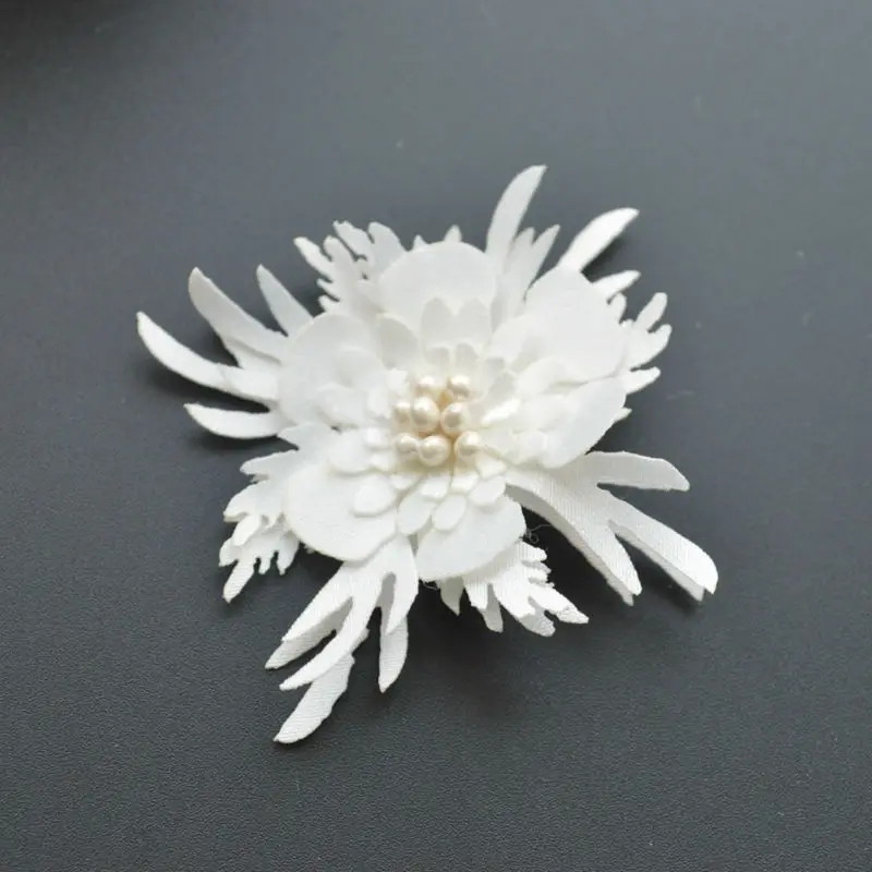 5 см популярный 3d цветок белый для повязок на голову или одежды 10 шт./лот