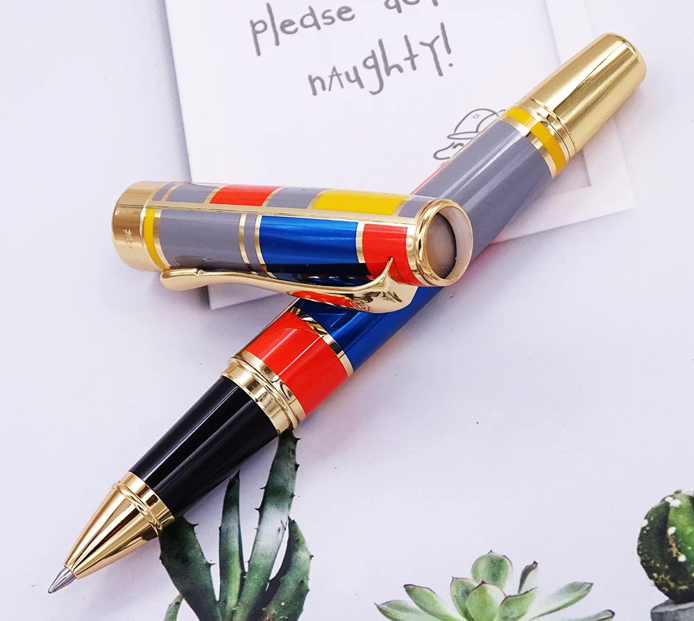 

Роликовая шариковая ручка Hero 767 с золотой отделкой, модная цветная ручка с чернилами и плавными стержнями, отлично подходит для подарка, для ...