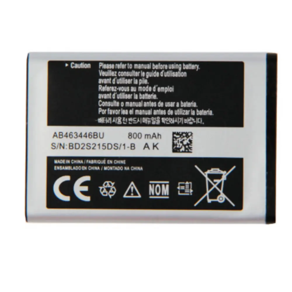 800mAh AB553446BU для Samsung C3300K X208 B189 B309 F299 E329 GT C3520 E1228 E1200M E339 аккумулятор высокого