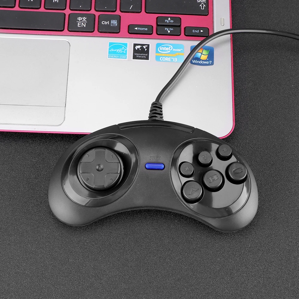 USB проводной классический геймпад 6 кнопок игровой джойстик контроллер Mega Drive