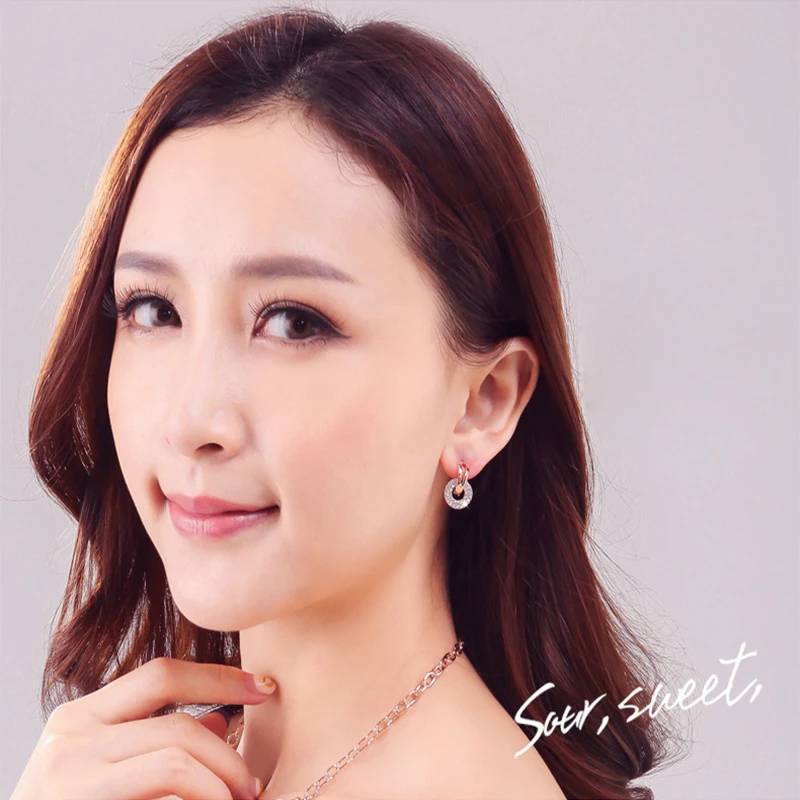 Роскошные серьги-гвоздики с серебряным покрытием для женщин круглые серьги