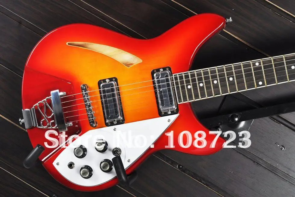 Оптовая продажа 6 струнная 330 электрическая гитара с полуполым корпусом Honey