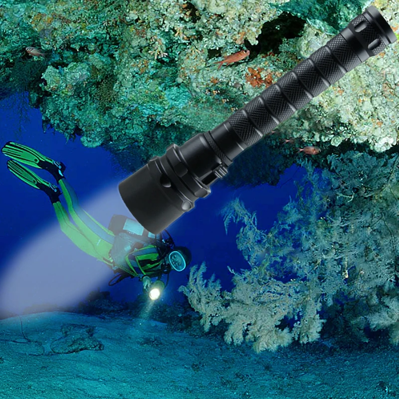 Профессиональный Дайвинг вспышки светильник Перезаряжаемые мощный Dive светильник 3* XM-L2 Водонепроницаемый фонарь Фонари подводный searchligh