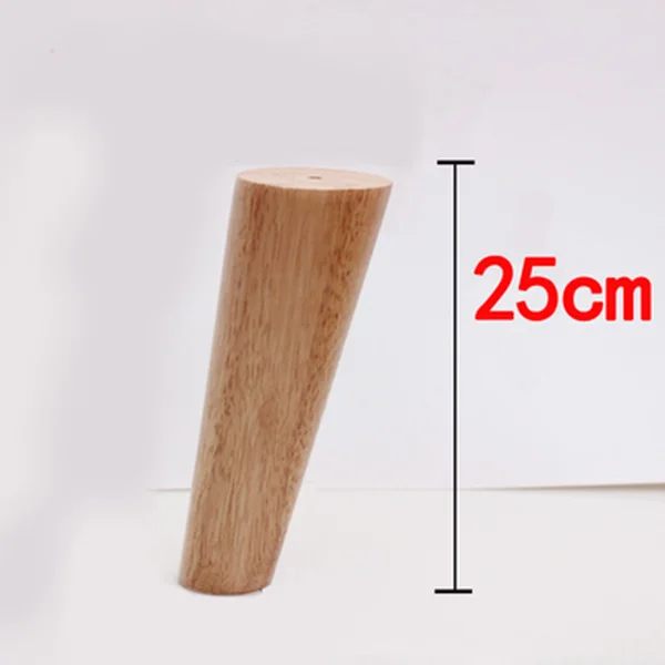 25cm 4 шт Height10-30cm твердые деревянные ножки для мебели, наклонный конус диван кровать шкаф стол и стул замена ноги наклонные ножки - Цвет: 25cm